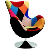 Taborety i hokery - Fotel Wypoczynkowy Patchworkowy Butterfly Halmar Wielobarwny - miniaturka - grafika 1