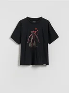 Koszulki dla chłopców - Reserved - T-shirt Stranger Things - czarny - miniaturka - grafika 1