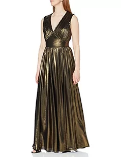 Gina Bacconi Damska sukienka koktajlowa z metalicznym szyfonem, Czarny/złoty, 42 PL - Sukienki - miniaturka - grafika 1