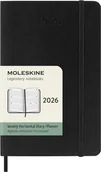 Kalendarze - MOLESKINE kalendarz 2026 CZARNY POCKET HORIZONTAL TYGODNIOWY SOFT (9x14) - miniaturka - grafika 1