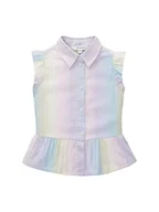 Bluzki damskie - TOM TAILOR Dziewczęca dziecięca kolorowa bluzka z falbanką, 31703 - Multicolor Vertical Stripe, 92 cm - miniaturka - grafika 1