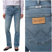 Spodnie damskie - Wrangler STRAIGHT Indigo Valley proste damskie spodnie jeansowe W28 L32 - miniaturka - grafika 1