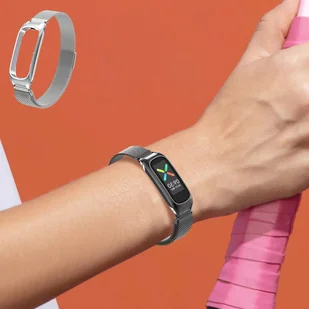 Pasek Metalowy z Zapięciem na Magnes Braders Bransoleta do Oppo Band srebrny - Smartband - miniaturka - grafika 7