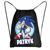 Plecaki worki - Worek Szkolny Na Buty Workoplecak WF Do Przedszkola Niebieski Sonic Bajka #1 - miniaturka - grafika 1