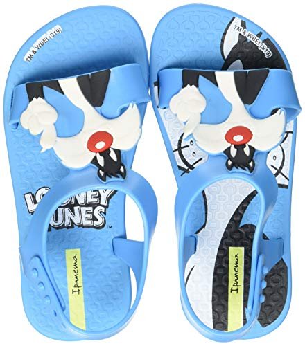 Ipanema Sandały chłopięce Looney Tunes płaskie, niebieski - 25.5 EU Estrecho