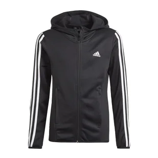 Bluza dziecięca z kapturem na zamek błyskawiczny adidas Designed To Move 3-Bande - Odzież sportowa dziecięca - miniaturka - grafika 1