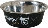 Miski dla psów - Zolux Miska Inox HAPPY 0,4 l kol. czarny - miniaturka - grafika 1