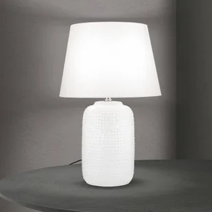ORION Lampa stołowa Coral, biała, wysokość 51 cm, ceramika/len - Lampy stojące - miniaturka - grafika 1