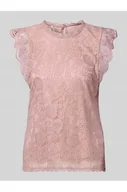 Bluzki damskie - Top bluzkowy o kroju shaped fit z koronkowym obszyciem model OLLINE - Pieces - miniaturka - grafika 1