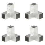 Ogrodzenia - vidaxl Łączniki w kształcie Y, 4 szt., galwanizowany metal, 71x71 mm! 145458 - miniaturka - grafika 1