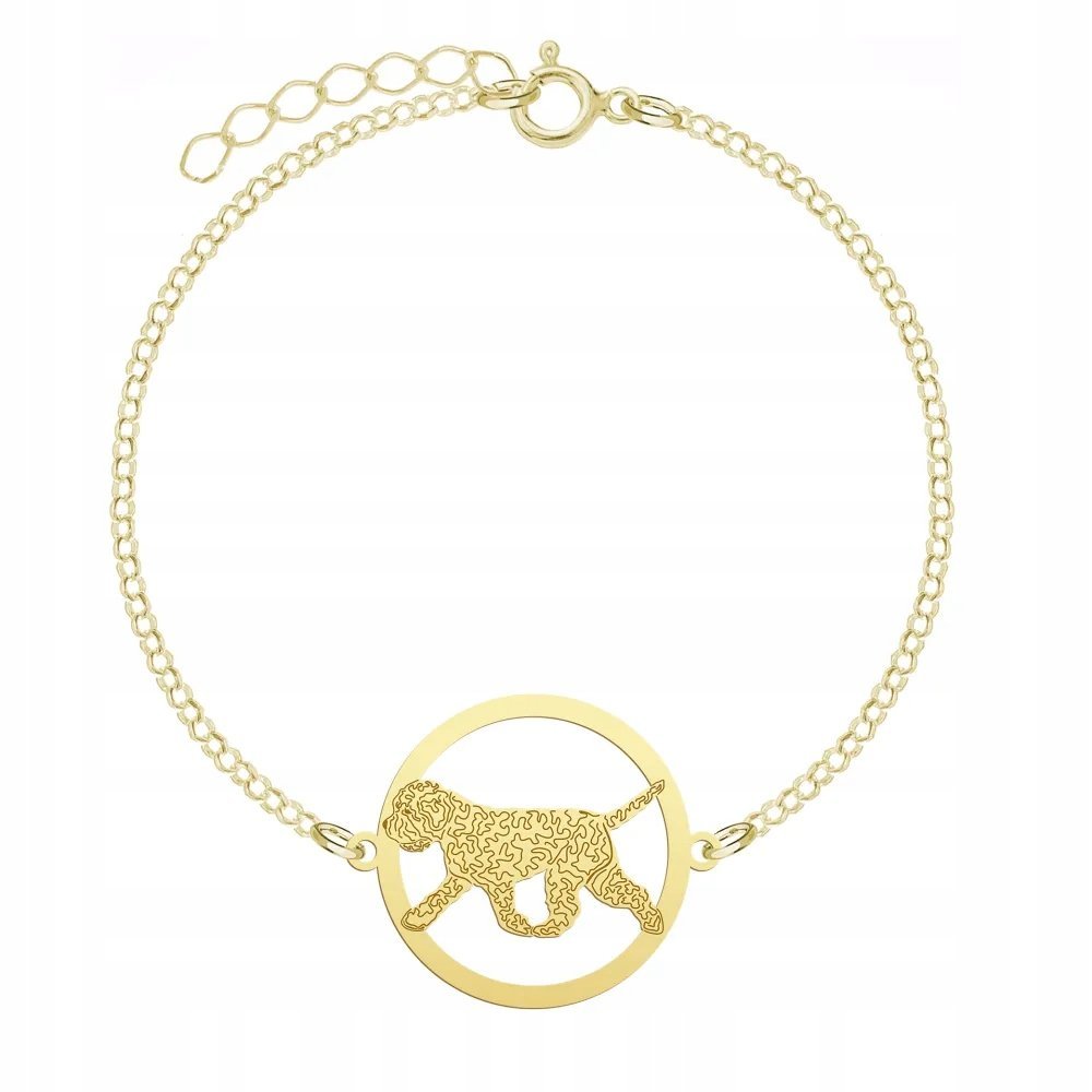 Bransoletka Złota z psem Romański Pies 925 Łańcuszek Kobieta GRAWER GRATIS