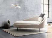Szezlongi - Szezlong prawostronny beżowoszary VALREAS - miniaturka - grafika 1