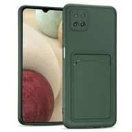 Etui i futerały do telefonów - Etui na telefon komórkowy Samsung Galaxy A22 5G Silikonowe etui ochronne z kieszenią na kartę Slim Cover, zielone - miniaturka - grafika 1