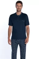 Piżamy męskie - Piżama męska TOMAS Ciemnoniebieski XXL - miniaturka - grafika 1