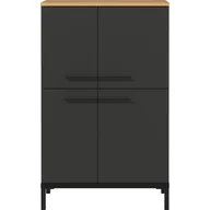 Szafki łazienkowe - Ciemnoszara wysoka szafka łazienkowa w dekorze dębu 60x97 cm Yonkers – Germania - miniaturka - grafika 1