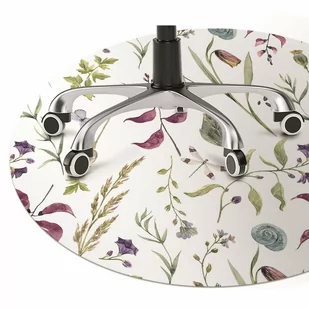 Mata pod fotel ochrona paneli Kwiat botaniczny fi100 cm - Podnóżki, podpórki, podkładki - miniaturka - grafika 1