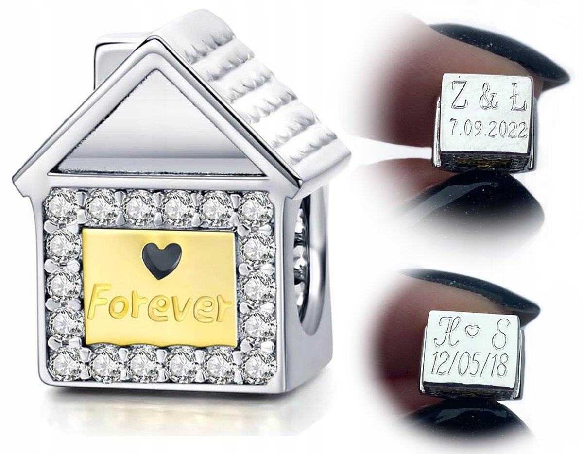 Charms Grawer Charms Dom z Grawerem Srebro 925