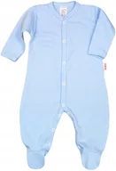 Pajacyki dla niemowląt - PAJAC pajacyk z BAWEŁNY ORGANICZNEJ certyfikat GOTS NIEBIESKI r 56 KLEKLE - miniaturka - grafika 1