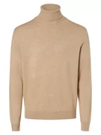 Swetry męskie - Andrew James - Sweter męski z dodatkiem kaszmiru, beżowy|brązowy - miniaturka - grafika 1