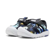Buty dla chłopców - PUMA Unisex Baby Fun Racer Sandał AOP V INF Slide czarno-żywy niebieski, 3 UK dziecko, Puma Czarny żywy niebieski, 19 EU - miniaturka - grafika 1