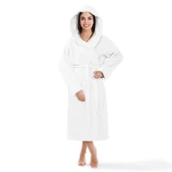 Szlafroki damskie - Szlafrok Z Kapturem Frotte Robin L/Xl Biały Bawełniany Hotelowy 450G/M2 - miniaturka - grafika 1