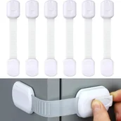 Zawiasy, okucia i inne akcesoria - Zestaw 6 zamków zabezpieczających drzwi dla dzieci, zamków do szafek dla dzieci, okien zabezpieczających przed dziećmi, bez wiercenia, do szuflad, lod - miniaturka - grafika 1