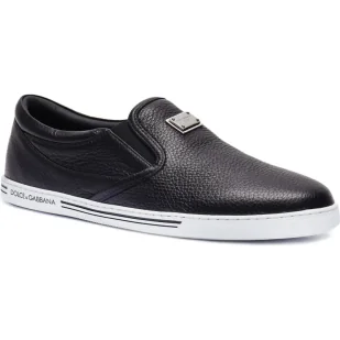 Dolce & Gabbana Skórzane slip on Saint Tropez - Slip on męskie - miniaturka - grafika 1