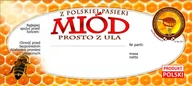 Akcesoria do hodowli zwierząt - Etykiety na Miód Prosto z Ula (100szt) - wzór E73 - miniaturka - grafika 1