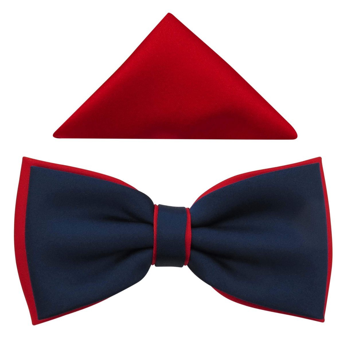 Granatowo-czerwona muszka męska szeroka B83