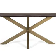 Stoły - Stół owalny z drewna akacjowego i metalowymi nogami 200 cm - miniaturka - grafika 1