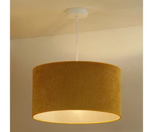 Duolla - Żyrandol na lince CORDUROY 1xE27/15W/230V śr. 40 cm żółty - Lampy sufitowe - miniaturka - grafika 1