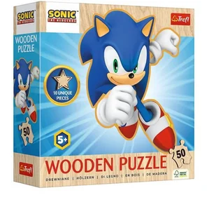 Puzzle drewniane 50 elementów Radosny Sonic - Puzzle - miniaturka - grafika 1