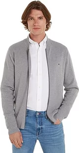 Tommy Hilfiger Męskie kardigany z zamkiem błyskawicznym z przeplatanym daszkiem, średni szary wrzos, M, Średni szary wrzos, M - Swetry męskie - miniaturka - grafika 1