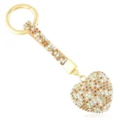 Breloki - Brelok kryształowe serce brązowe - miniaturka - grafika 1