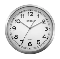 Zegary - Kinghoff ZEGAR ŚCIENNY STALOWY 30cm MECHANIZM PŁYNĄCY KH-5025 - miniaturka - grafika 1