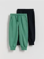 Spodenki dla niemowląt - Reserved - Dresowe joggery 2 pack - zielony - miniaturka - grafika 1