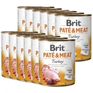 Mokra karma dla psów - BRIT PATE & MEAT TURKEY 12x800g - miniaturka - grafika 1