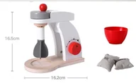 Zabawki AGD - Ikonka Mikser robot kuchenny drewniany + akcesoria biały - miniaturka - grafika 1