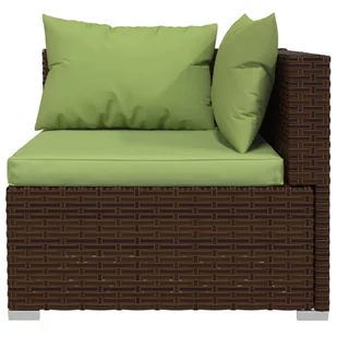2-osobowa sofa ogrodowa z poduszkami, polirattan, brązowa - Sofy ogrodowe - miniaturka - grafika 7