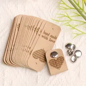 Rękodzieło - TEMU 40 szt. Sztuczne Skórzane Etykiety "Ręcznie robione z miłością" z Nity, Spersonalizowane Etykiety Rzemieślnicze do Szydełkowania, Robienia na - miniaturka - grafika 1