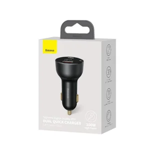 Baseus Baseus Superme szybka ładowarka samochodowa USB / USB Typ C 100W PPS Quick Charge Power Delivery czarny (CCZX-01) hurtel-71974-0 - Ładowarki samochodowe - miniaturka - grafika 19