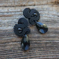 Kolczyki - Czarne, eleganckie kolczyki sutasz - miniaturka - grafika 1