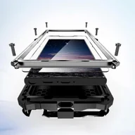 Etui i futerały do telefonów - Wytrzymałe metalowe etui na telefon klasy wojskowej do Samsung Galaxy S24 Ultra Wbudowana ochrona obiektywu ekranu - YX Srebro - miniaturka - grafika 1