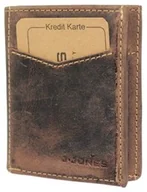 Portfele - Portfel Męski Skórzany Jennifer Jones Skóra Licowa Mały Poziomy Bez Zapięcia 5469 RFID BRĄZOWY 9 x 7,5 x 2 [cm] - miniaturka - grafika 1