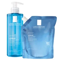 Kosmetyki kąpielowe dla dzieci - Zestaw La Roche-Posay Lipikar, delikatny żel myjący do twarzy i ciała, skóra wrażliwa, 400 ml + zapas, 400 ml - miniaturka - grafika 1