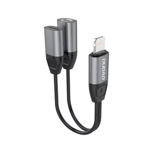 Dudao Dudao adapter słuchawkowy przejściówka ze złącza Lightning na Lightning + 3,5 mm mini jack do muzyki i ładowania szary (L17i+ gray) - Lightning (męski) Lightning (żeński) L7i+ gray - Adaptery i przejściówki - miniaturka - grafika 1
