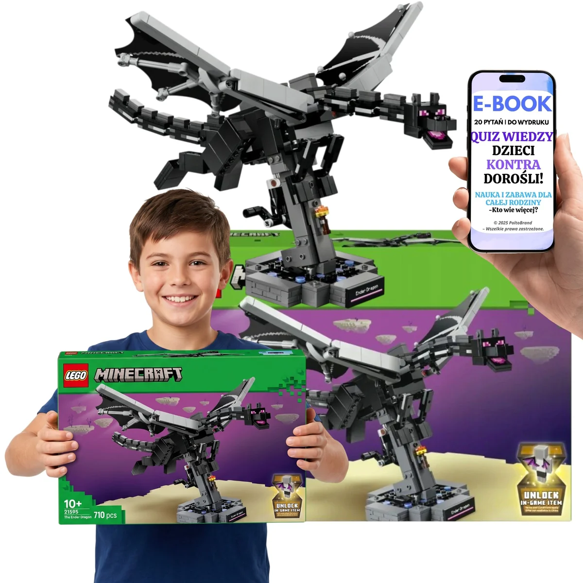 LEGO Minecraft Ender Dragon Model Kolekcjonerski Prezent 21595+ E-BOOK-2