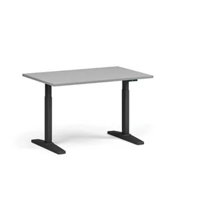 Stół z regulacją wysokości ULIX, elektryczny, 675-1325 mm, blat 1200x800 mm, podstawa czarna, szary - Biurka - miniaturka - grafika 1