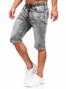 Spodenki męskie - Czarne jeansowe krótkie spodenki męskie Denley KR1538 - miniaturka - grafika 1