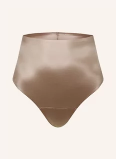 Majtki damskie - Spanx Modelujące Stringi Shaping Satin Z Satyny beige - grafika 1